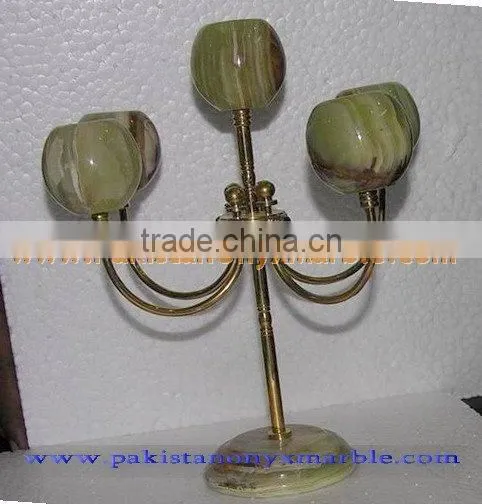 Hot Sale Popular ONYX CANDLE HOLDERS STANDS BRASS WORK photo-6