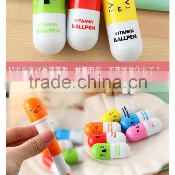 Promotional Creative Plastic Ballpoint Pen With Pill Shaped Top ,Capsule Ballpoint Pen,Vitamin Ball Pen photo-2