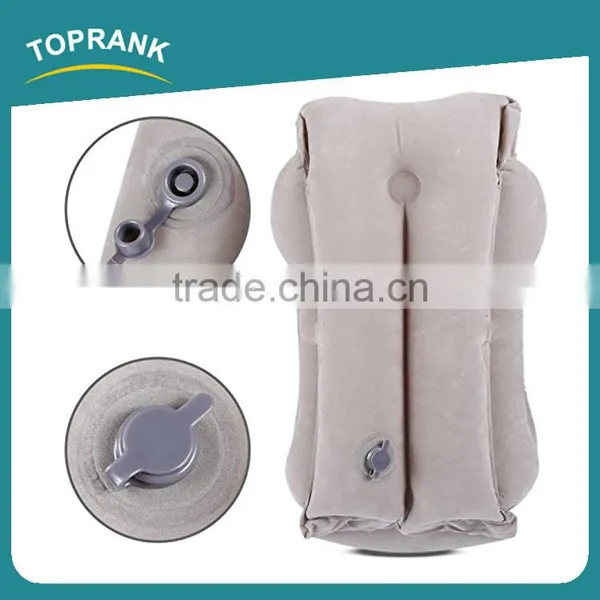 Toprank New Design Folding Automatic PVC Flocking Concave Shape Tray Table Inflatable Travel Pillow For Airplane Office Nap photo-4