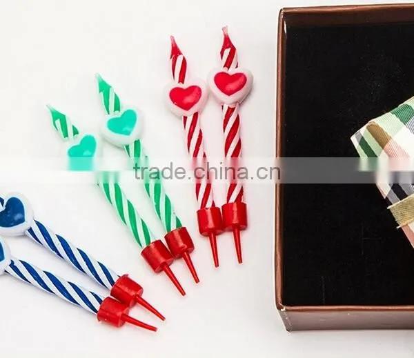 Love Heart Colour Screw Thread Birthday Candle Wholesale photo-2