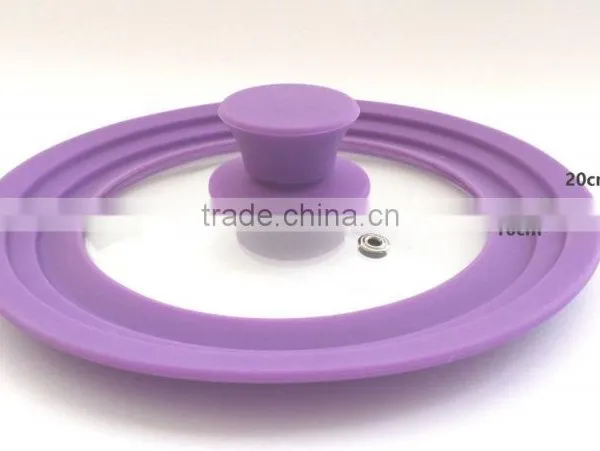 The Large Universal Pot Pan Lid Tempered Glass Cover With Silicone Rim photo-4