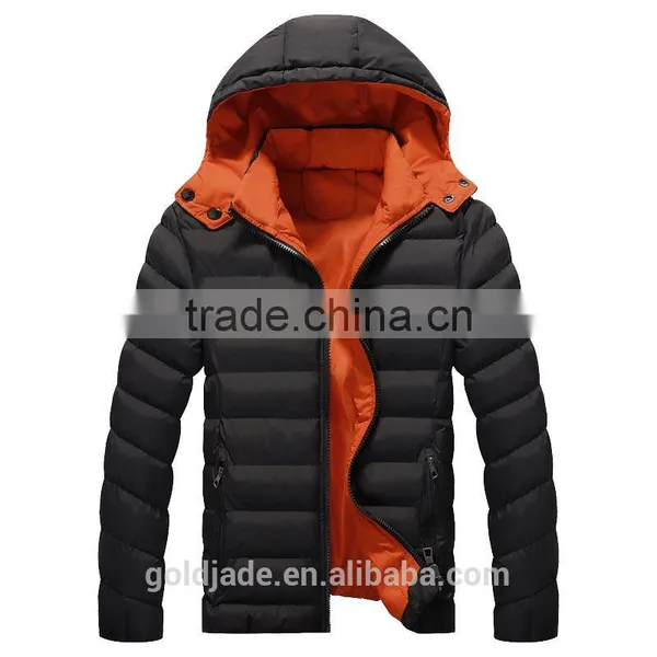 Wholesale 2016 Winter Cotton-padded Black Yellow Sports Down Jackets For Winters Men photo-2