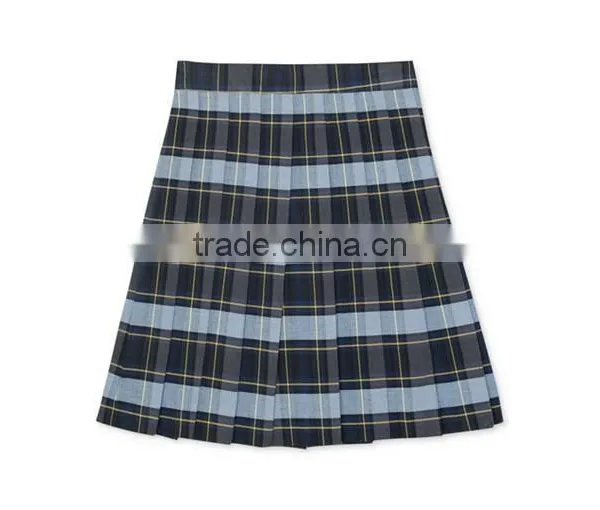 Girls' Plus Uniform Plaid Pleated Skirt