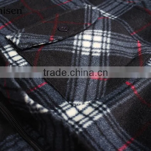 Wholesale Custom Design Hooded Men Fleece Plaids Jacket photo-4