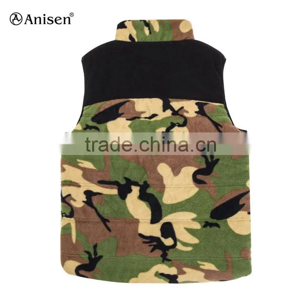 Wholesale Polar Fleece Camo Pattern Men Custom Vest photo-2