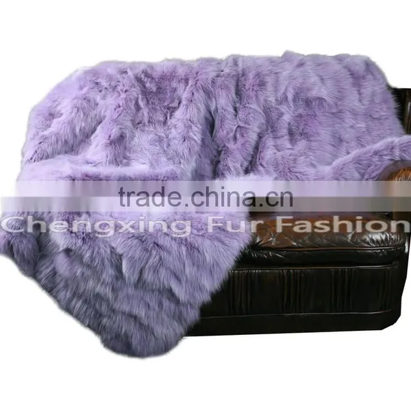 CX-D-123 Home Decora Patchwork Fox Fur Throw Blanket photo-3