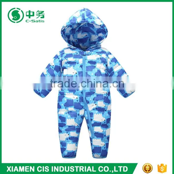 Custom Design Children Boutique Clothing Long Sleeve Baby Winter Print Romper photo-3