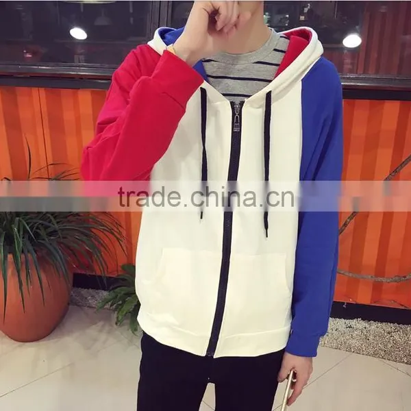 2016 Promotional Custom Cotton Men's Hip Hop Hoodie With Different Colored Sleeves photo-3