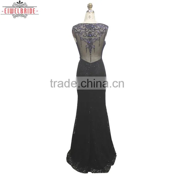 OEM Long Floor-length Sheath/Column Black Evening Dress photo-4