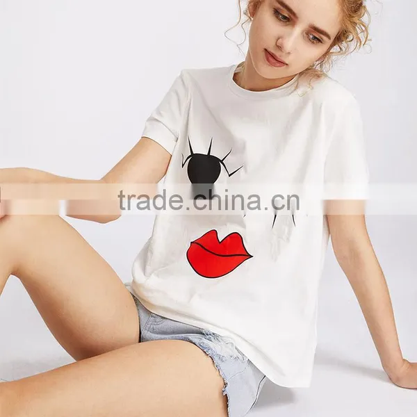 Wink Digital Printing Cute t Shirt Wholesale Cotton Clothes for Women photo-4