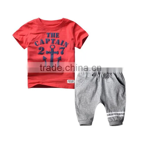 Wholesale Summer Cotton Printing Boys Kids Clothes Clothing Set photo-2
