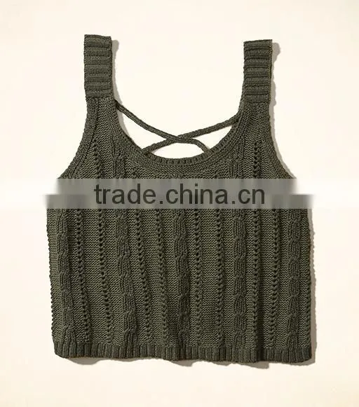2018 New Fashion Womens Knitted Sleeveless Crochet Top With Wholesale Price photo-6