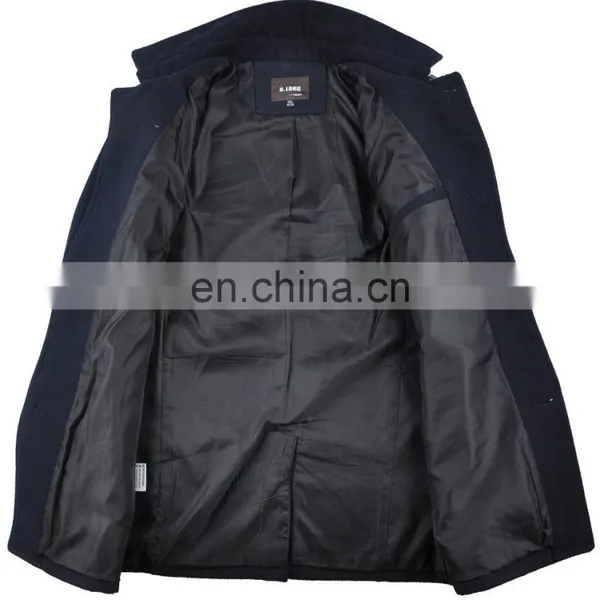 2015 Lastest Fashion Top Grade Woolen Trench Mens Military Jacket photo-2