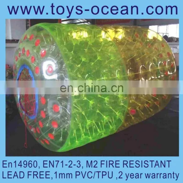 Inflatable Cylinder Zorbroller for Water Play Game