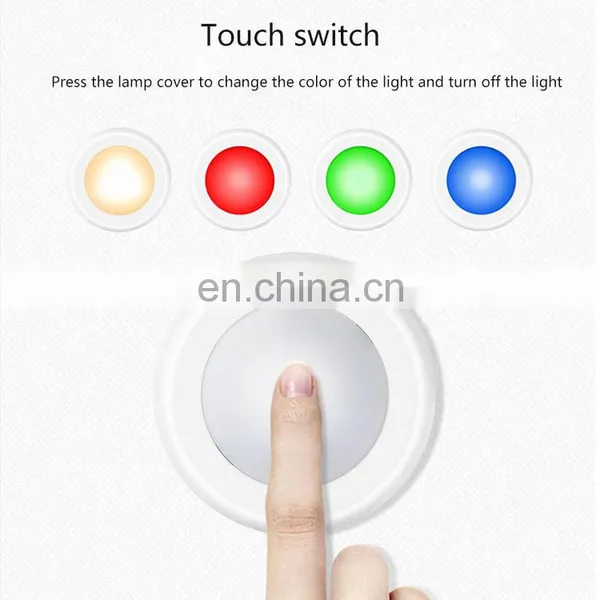 Wholesale 6PK LED Puck Lights RGB Remote Control Color Small Night Light Battery Cabinet Light photo-4