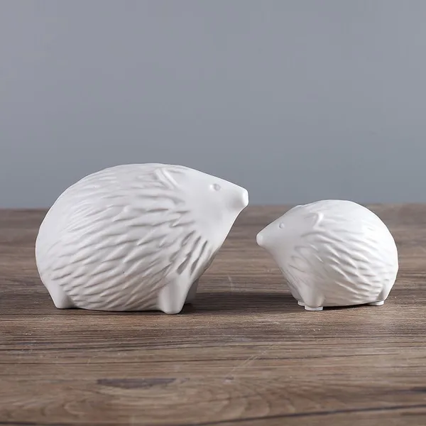 Black White Hedgehog Animol Modern Nordic Ceramic Decoration Ornament For Home Decor photo-4