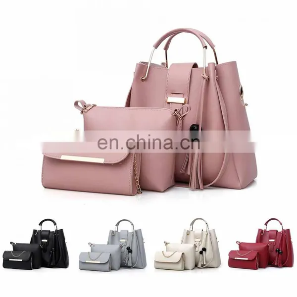 Sac A Main Femme, 3 Pieces Pu Leather Tote Bag For Women Luxury Tassel Hand Bag Set/ photo-5