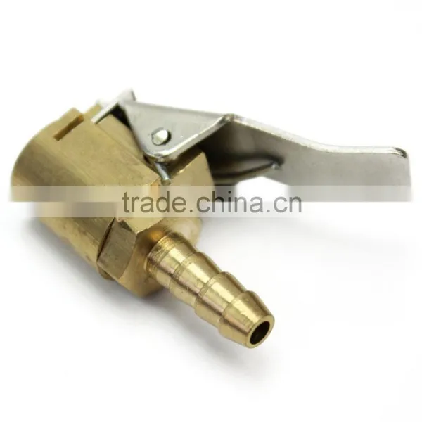 2 Pcs Useful Auto Car Tire Inflator Valve Air Chuck Connector 6mm Brass Clip On photo-5