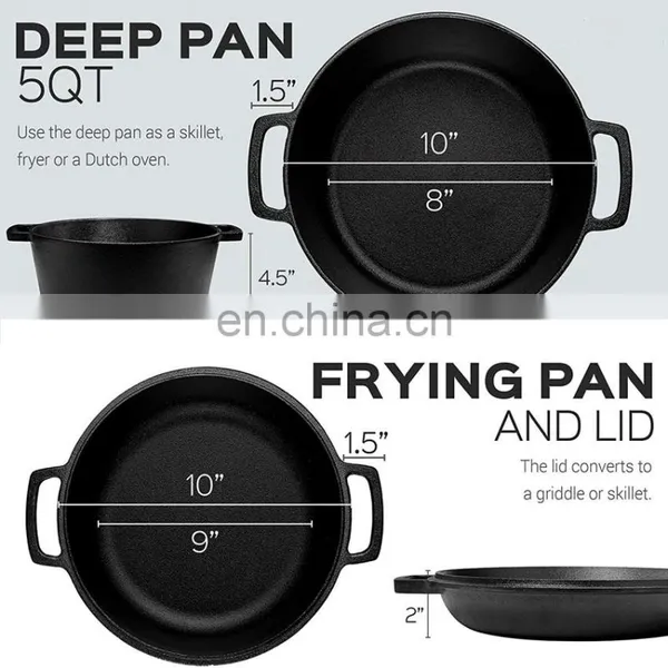 Camping Pre-seasoned Cast Iron Dutch Oven photo-3