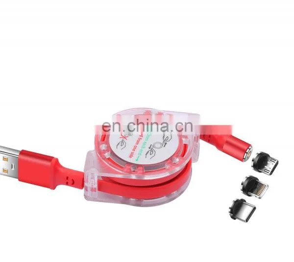 Hot Sale New Retractable 3 In 1 USB Magnetic Charging Cable For Mobile Phone Cable Ios/Type-C/Android photo-4