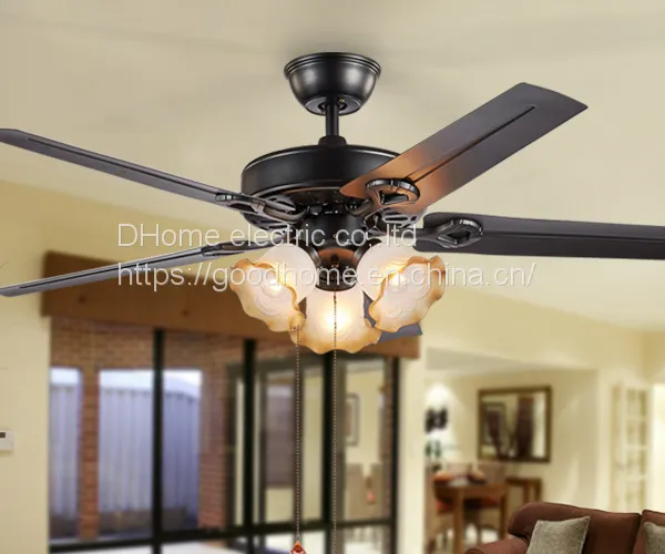 Retro Five Leaf Strong Wind Bedroom Lamp/Ceiling Fan Lamp/Iron Leaf（Wechat:13510231336） photo-2