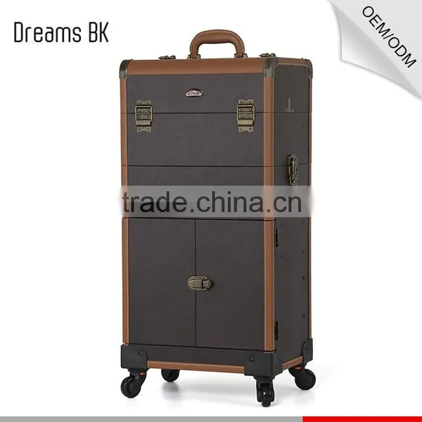 PVC Makeup Case Beauty Hairdressing Case With Mirror and Drawer photo-2