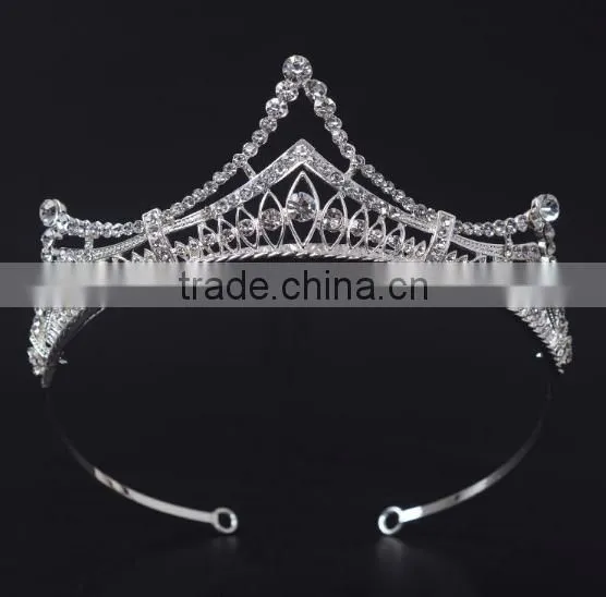 Custom Rhinestone Crystal Large Beauty Pageant Crowns & Tiaras Miss World Tiaras photo-4