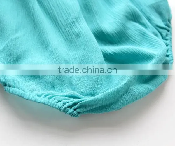 2016 Summer Baby Infant Children's Clothing Baby Girl Clothes Sling Pure Color Jmpsuit Ruffle Cotton Rompers photo-6