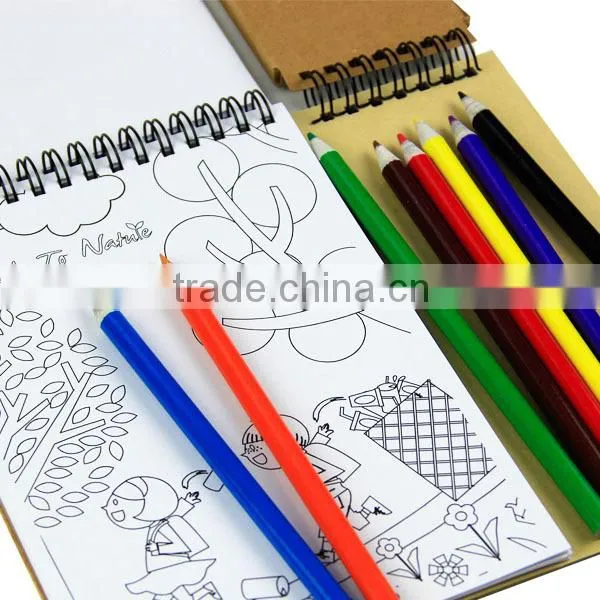 Kids Creative Colored Pencils With Spiral Drawing Notebook photo-3