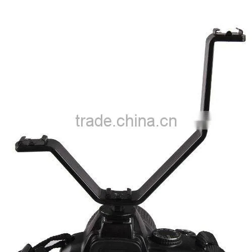 ET-FB02 Studio Triple Mount Hot Shoe V Mount Bracket for Video Lights, Microphones or Monitors, Bracket Camera Flash Holder photo-3