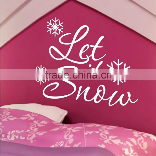 ALFOREVER Christmas Days Decoration Let is Snow Quote Vinyl White Decals photo-6