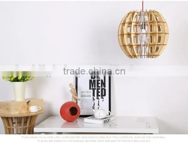 LED Pendant Light JK-8005B-35 Modern Wooden Shade Pendant Light for Indoor photo-4