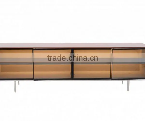 Factory Mahogany Wood Price Modern Living Room Furniture Sideboard With Warm Led Backlight