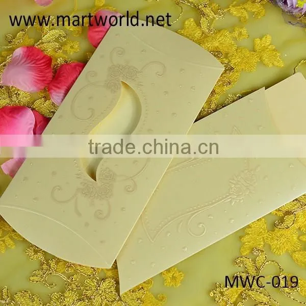 professional royal romantic handmade wedding invitation card for wholesale, OEM greeting card design (MWC-019)