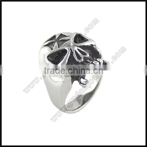 Stainless Steel Cross Skull Ring photo-2