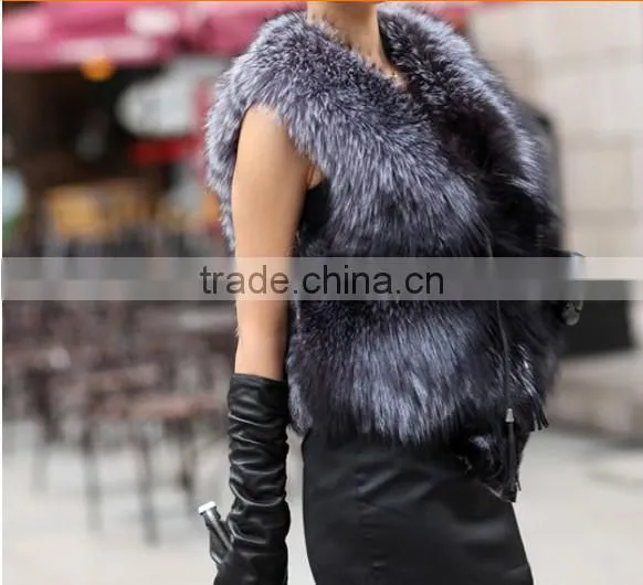 2016 Autumn and Winter Women Faux Fox Fur Vest photo-3