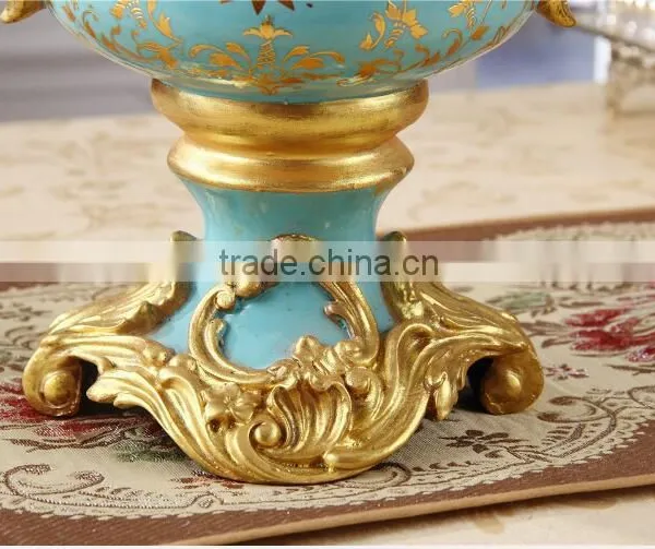 Antique Brass European Porcelain Flower Pots for Home Deco photo-5