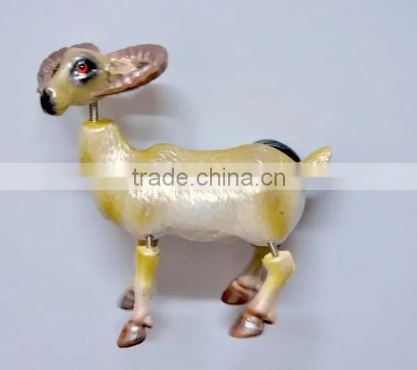 4 Inch Pearl Powder Colorful Goat Plastic Fridge Magnets photo-3