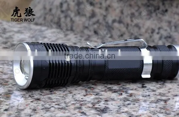 Factory Wholesale LED Mini Flashlight Aluminum Torch Light With Clip photo-3