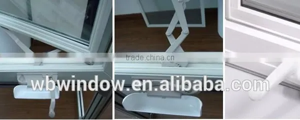 Two Panel PVC Crank Arch Grill Window,excellent Insulation PVC Crank Opening Window,grills Design Manual Crank Open Window photo-5