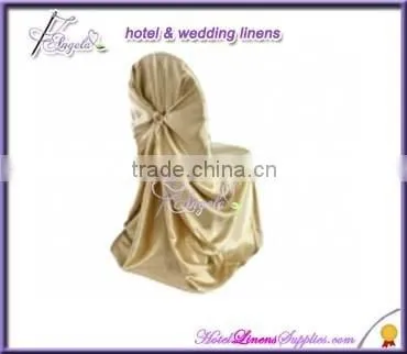 Light Gold Satin Self-tie Chair Covers, Wholesale Universal Chair Covers, Pillow Case Chair Covers