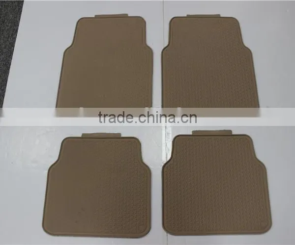 Heavy Duty Rubber Floor Mats - Universal for Car Truck SUV - Full 4pc Set in Beige photo-2
