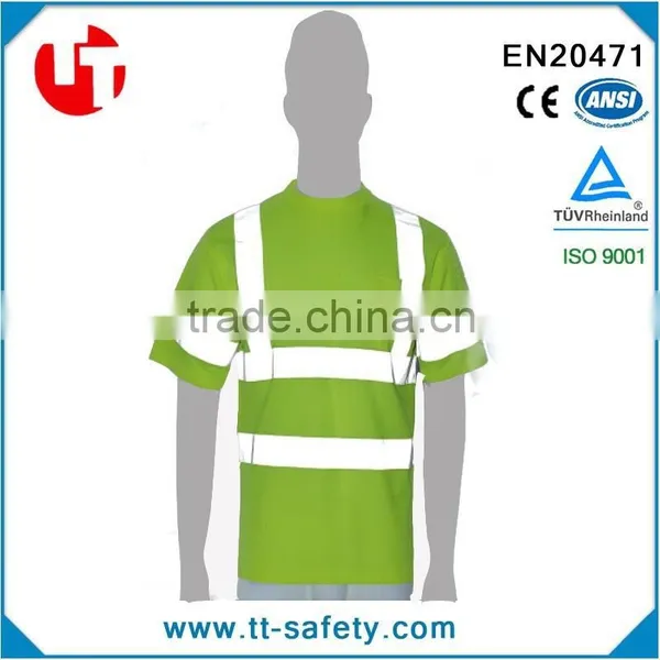 China Yellow Safety Reflective Short Sleeve High Visibility Shirts Wholesale photo-3