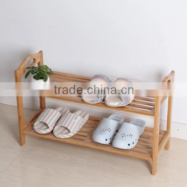 2tiers Self-assembly DIY Shoe Racks,potable Bamboo Shoe Organzier photo-2