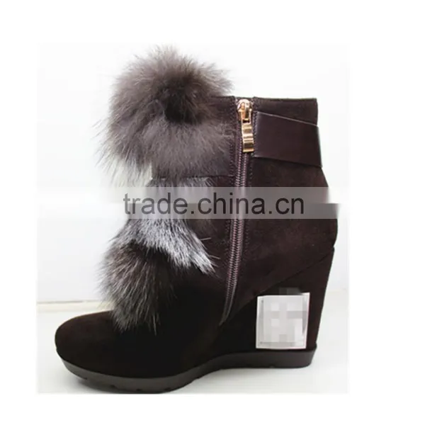 Fashion Women Rabbit Fur Furry Snow Boots photo-2