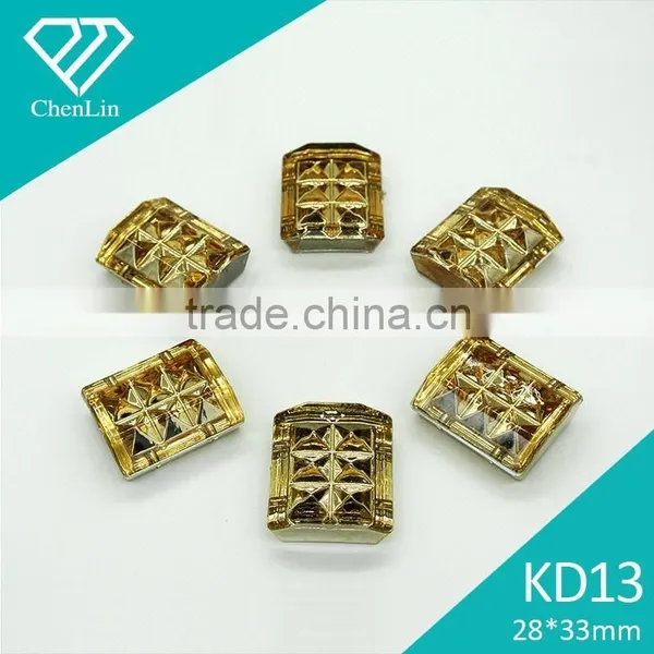 KD13 Rectangle Flat Back Sew on Acrylic Rhinestones for Fashion Decoration, Craft Making, Garment Bags Accessories