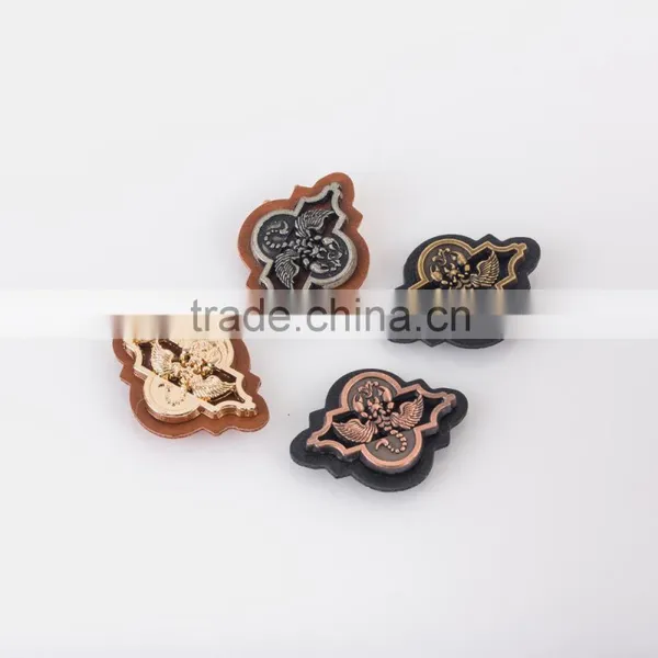 Custom Patch Winter Beanies Hat Jeans Leather Patch With Metal photo-2