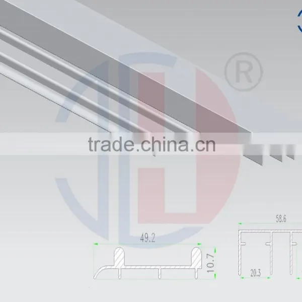 High Quality Double Top and Bottom Track Wardrobe Sliding Door Alloy Profile photo-2
