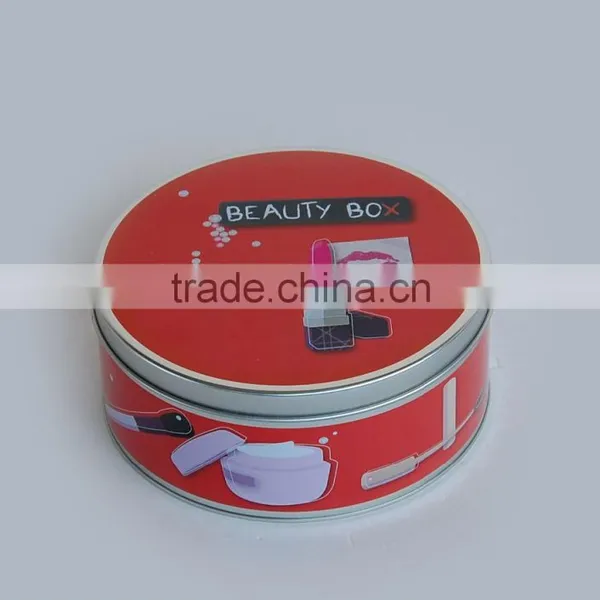 Round Tin Box for Cosmetic Package Use Cosmetic Package Tin Box photo-2