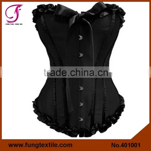 401002 Woman Satin Overbust Steel Boned White Orchard Corset photo-2
